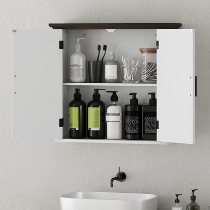 Farmhouse Medicine Cabinet, Wall Mounted, 2 Doors, Adjustable Shelf, White Wall Mounted Cabinets at Gallery Canada