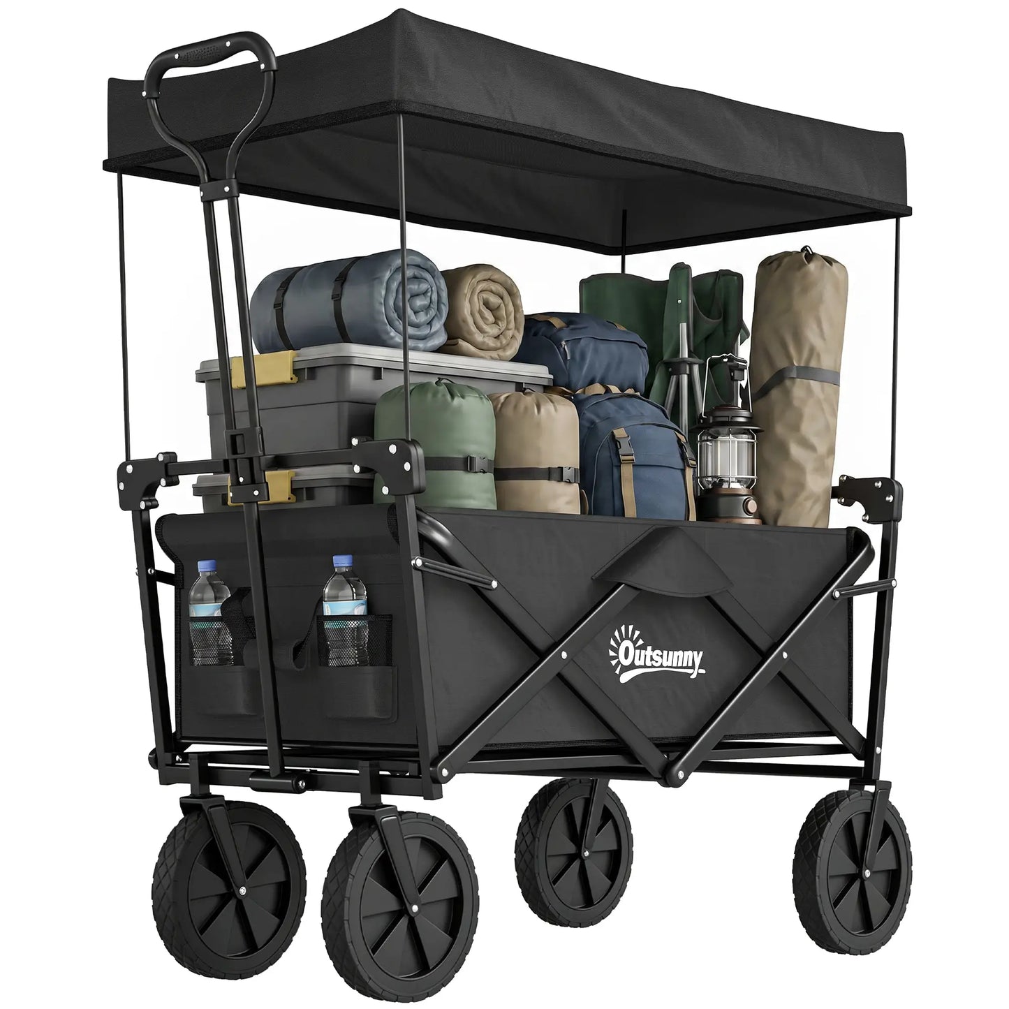 Steel Frame Folding Garden Cart, Collapsible Wagon, Removable Canopy Folding Garden Carts at Gallery Canada