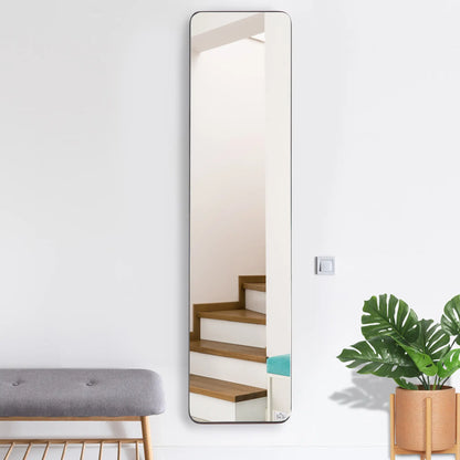 Full Length Mirror, Free Standing, Wood Frame, 15" x 61", Black Full Length Mirrors at Gallery Canada
