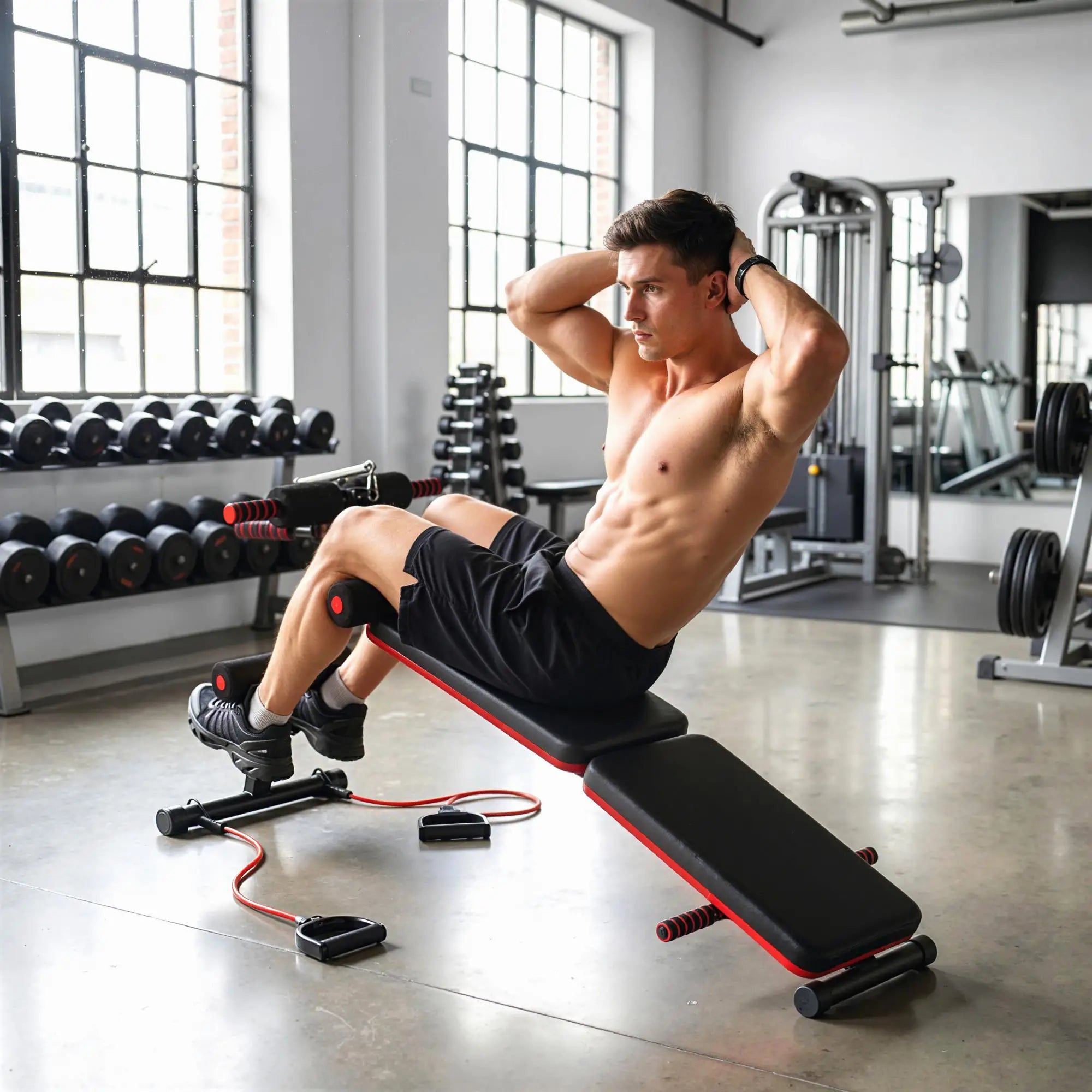Foldable Sit Up Bench, Core Workout, Home Gym, Black Sit Up Benches at Gallery Canada