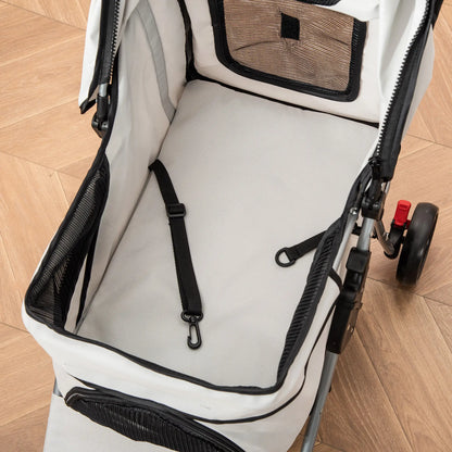 Dog Stroller, One-Click Folding, 4 Wheels, Storage Basket, XS/Small, Grey Dog Bike Trailers & Strollers at Gallery Canada