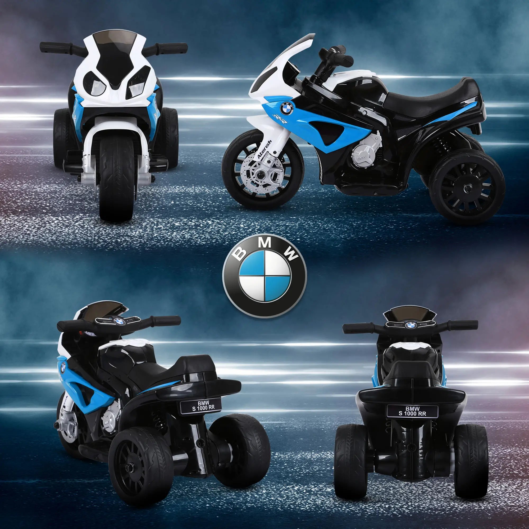 6V Kids Motorcycle with Headlight, Music, Blue Electric Motorcycles at Gallery Canada