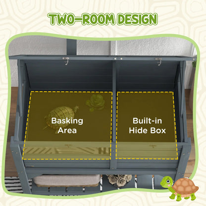 Wooden Tortoise House with Shelf, Light Frame, Tray, 33" L x 20" W x 41" H Houses & Habitats at Gallery Canada