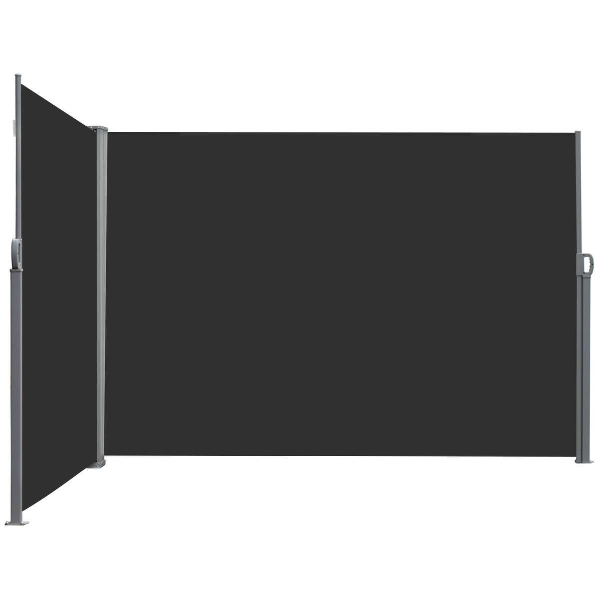 236" x 63" Outdoor Privacy Wall, Double Retractable Awning, Black Side Awnings Black at Gallery Canada
