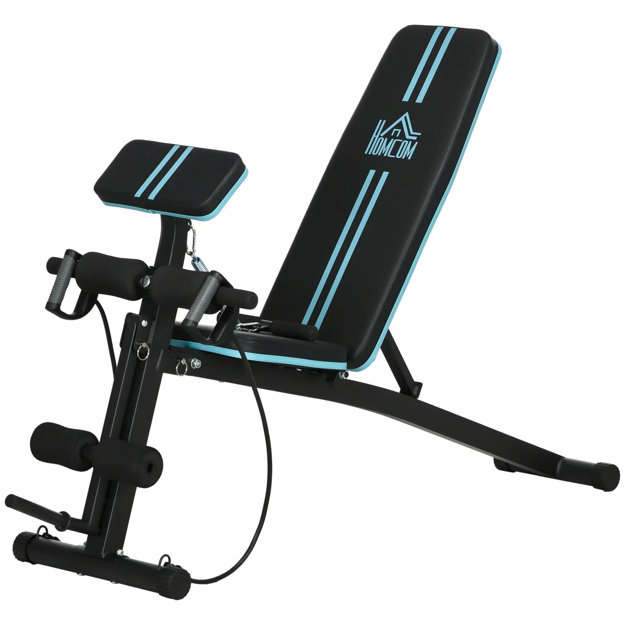 Foldable Adjustable Press Bench, Weight Training Gym Chair, Black & Blue Weight Benches Black, Blue at Gallery Canada