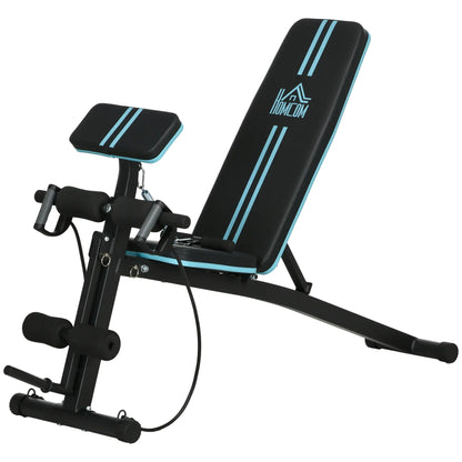 Foldable Adjustable Press Bench, Weight Training Gym Chair, Black & Blue Weight Benches Black, Blue at Gallery Canada