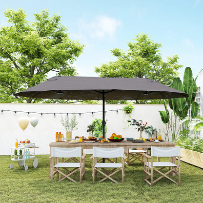 Double-Sided Patio Umbrella Sun Shade, Grey Sun Umbrellas at Gallery Canada