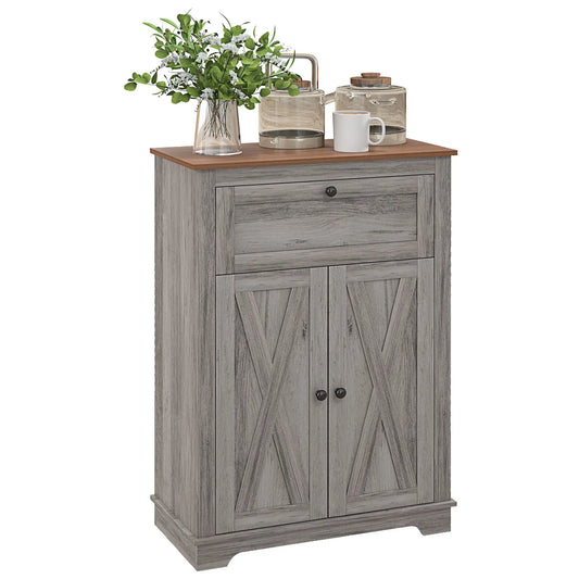 Farmhouse Storage Cabinet With Doors, Drawer, Grey Wash Storage Cabinets Grey Wash at Gallery Canada