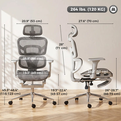 Ergonomic Office Chair, Mesh Reclining, Grey Task Chairs at Gallery Canada