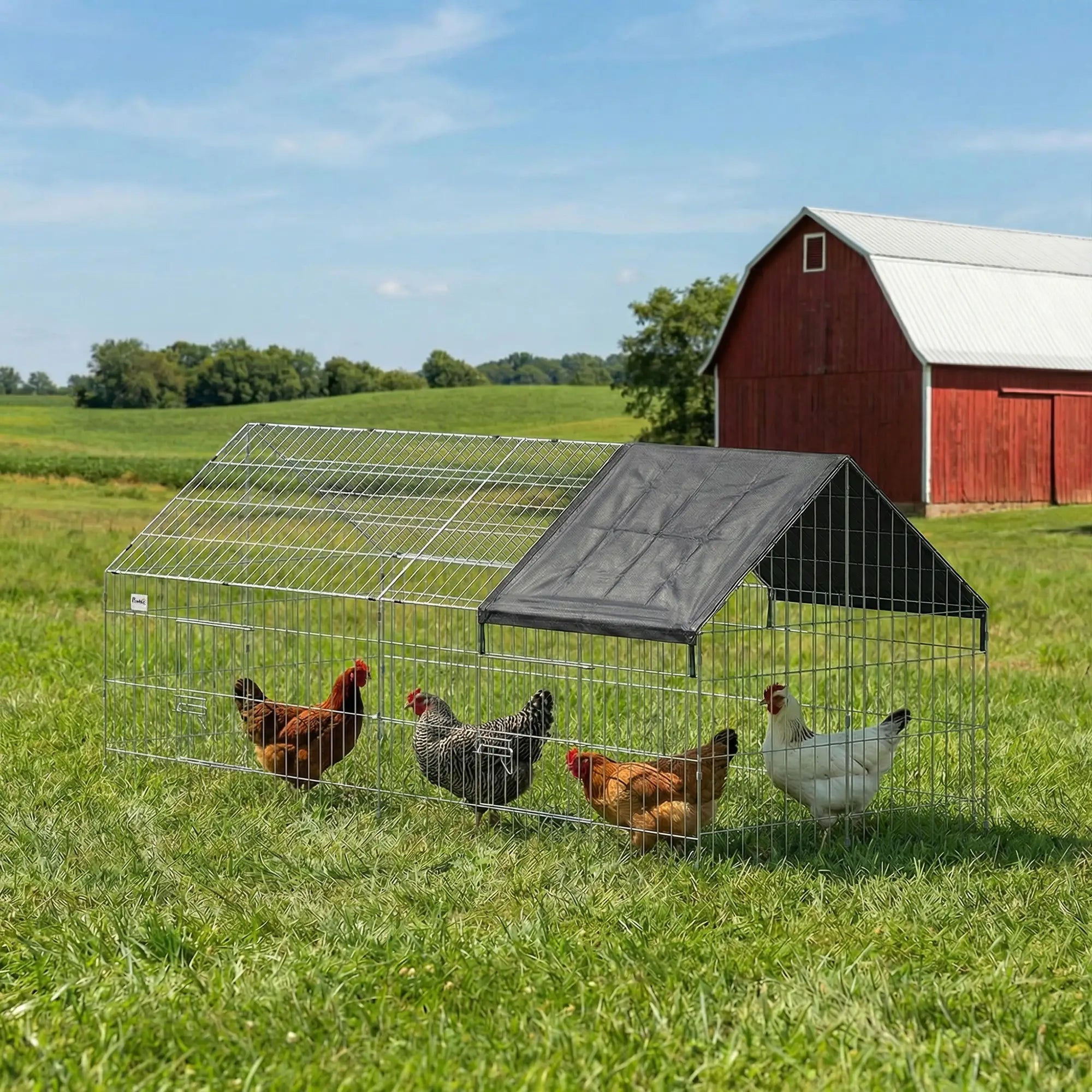 Metal Chicken Coop With UV-Resistant Cover, 71
