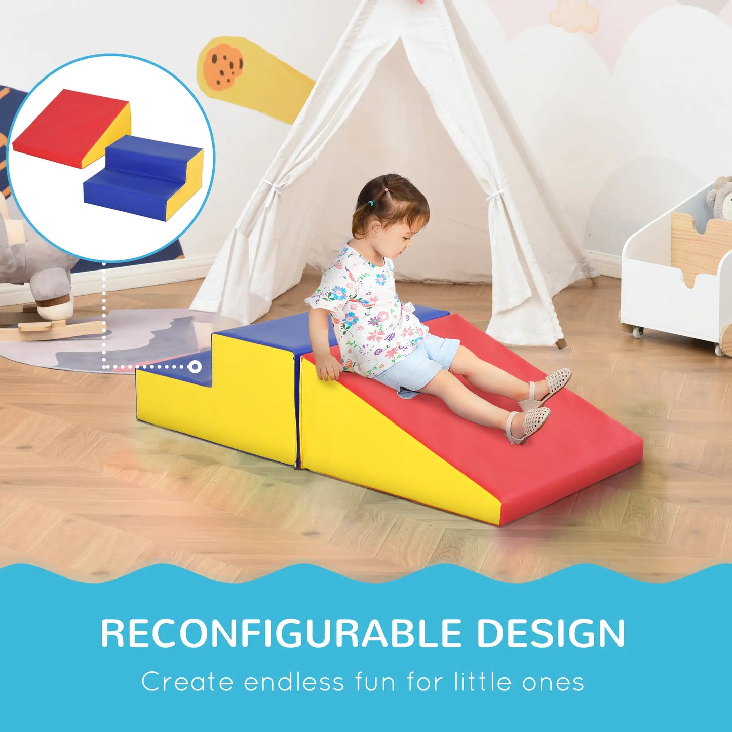 2-Piece Climb Crawl Activity Soft Play Set, Foam Blocks Playset, Multi-colour Baby Gym & Playmats at Gallery Canada