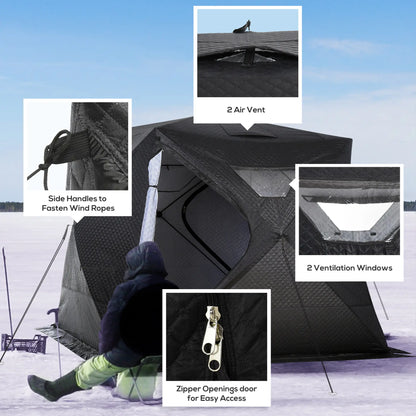 4-Person Insulated Ice Fishing Tent, Portable Shelter, Carry Bag, -22℉ Ice Fishing Tents at Gallery Canada