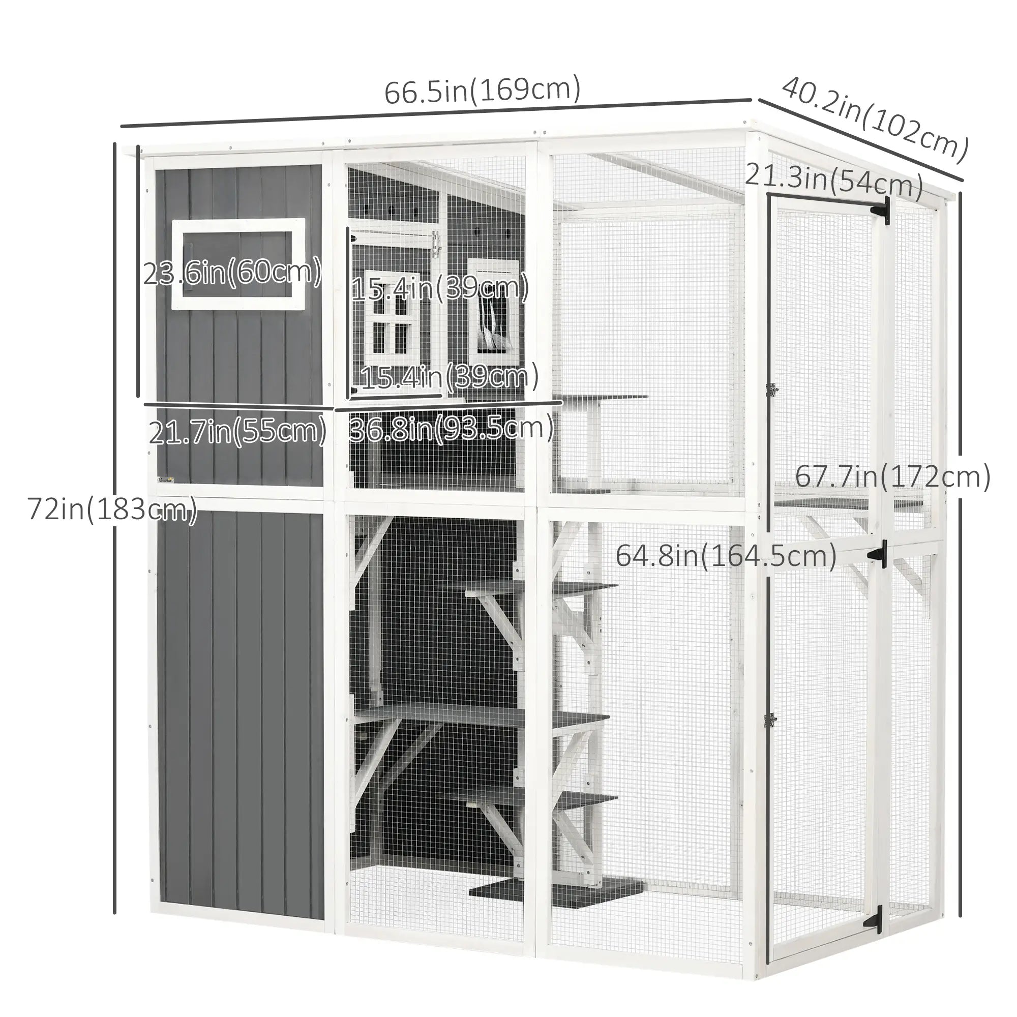 Wooden Cat Catio, 66.5
