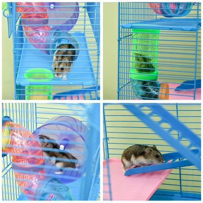 18.5" Hamster Cage, 5 Tiers, Tunnel Tube System, Exercise Wheel, Water Bottle, Blue Hamster Cages at Gallery Canada