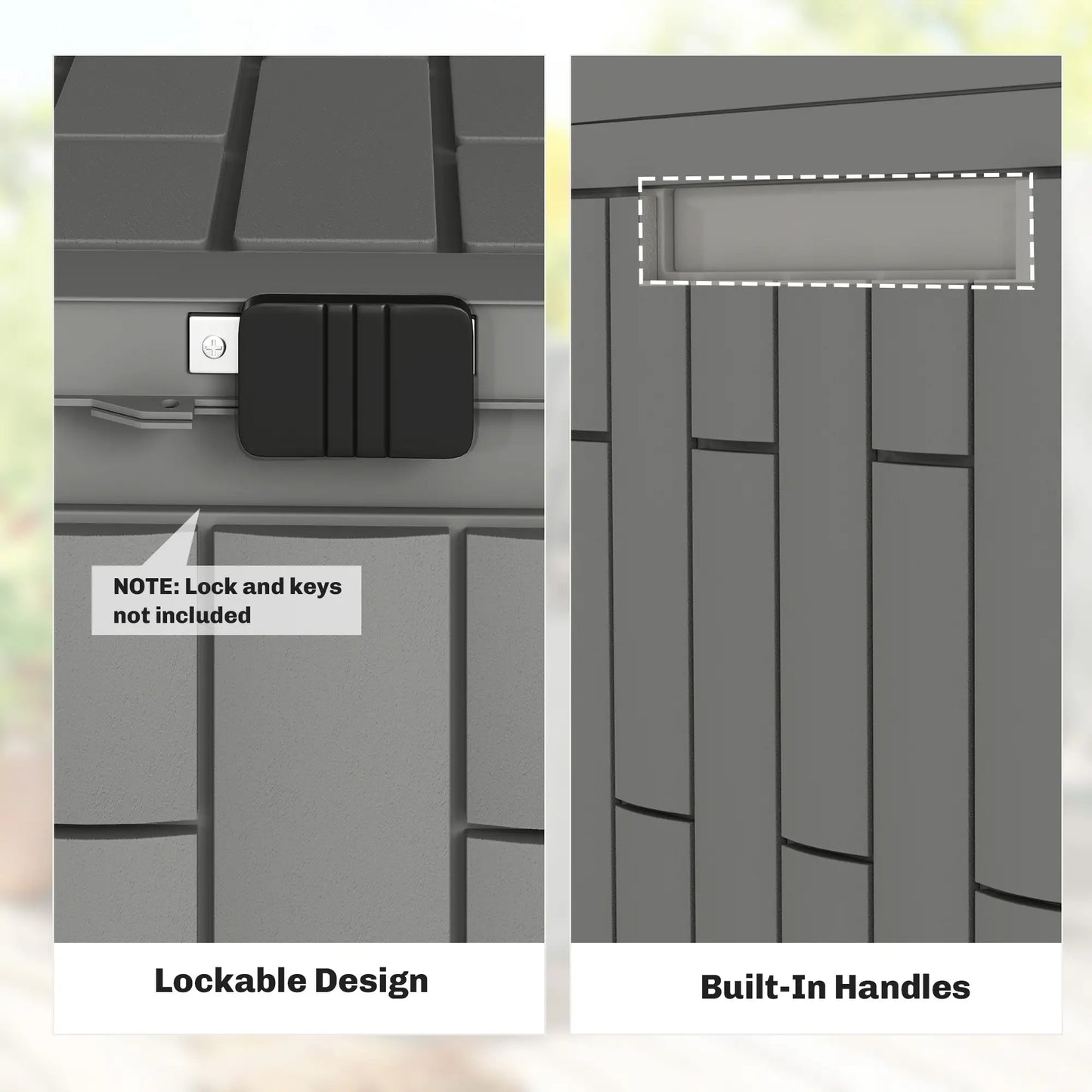 120 Gallon Resin Deck Box, Lockable Outdoor Storage, Splash And UV Resistant Patio Storage Boxes at Gallery Canada