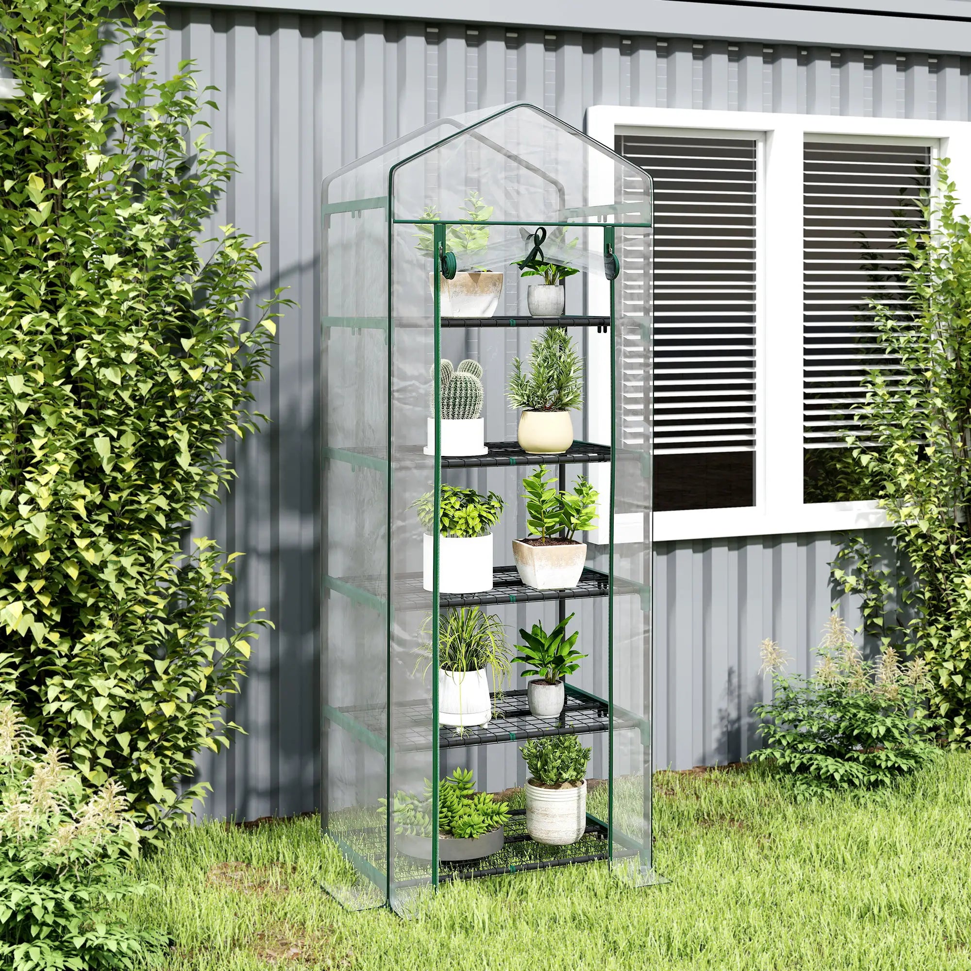 5 Tier Mini Greenhouse, Portable, Transparent, 27.25