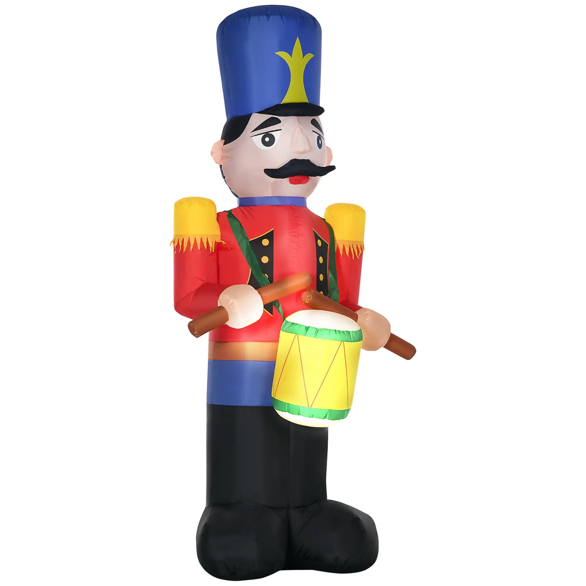Outdoor 8ft Inflatable Walnut Soldier Drum, LED, Colorful Christmas Inflatables at Gallery Canada