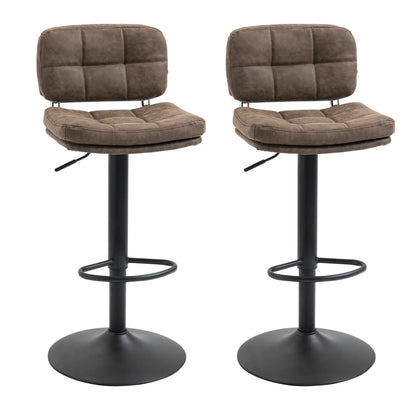 Swivel Counter Height Bar Stools Set of 2, Adjustable Height, PU Leather Bar Stools at Gallery Canada