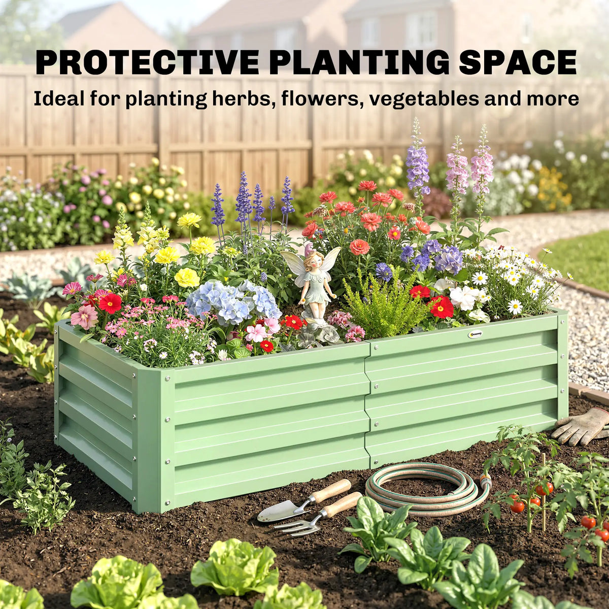Galvanized Raised Garden Bed, 4' x 2' x 1', Green Galvanized Planter Boxes at Gallery Canada