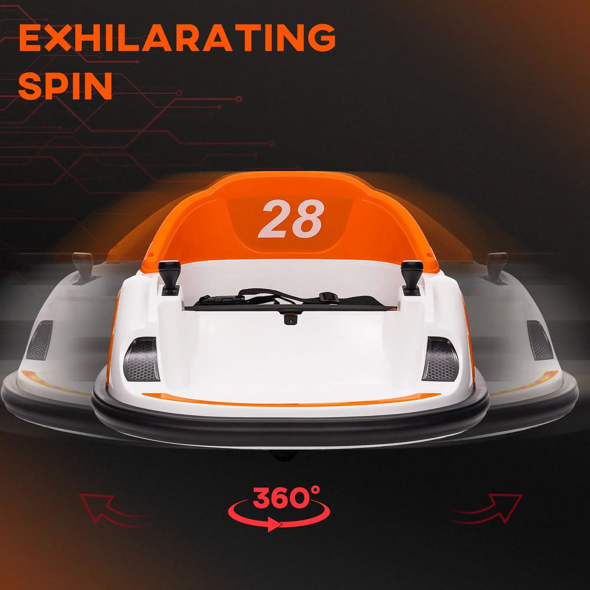 12V Bumper Car, 360 Degree Remote Control, Lights Music Horn, 1.5-5 Years, Orange Electric Toy Cars at Gallery Canada