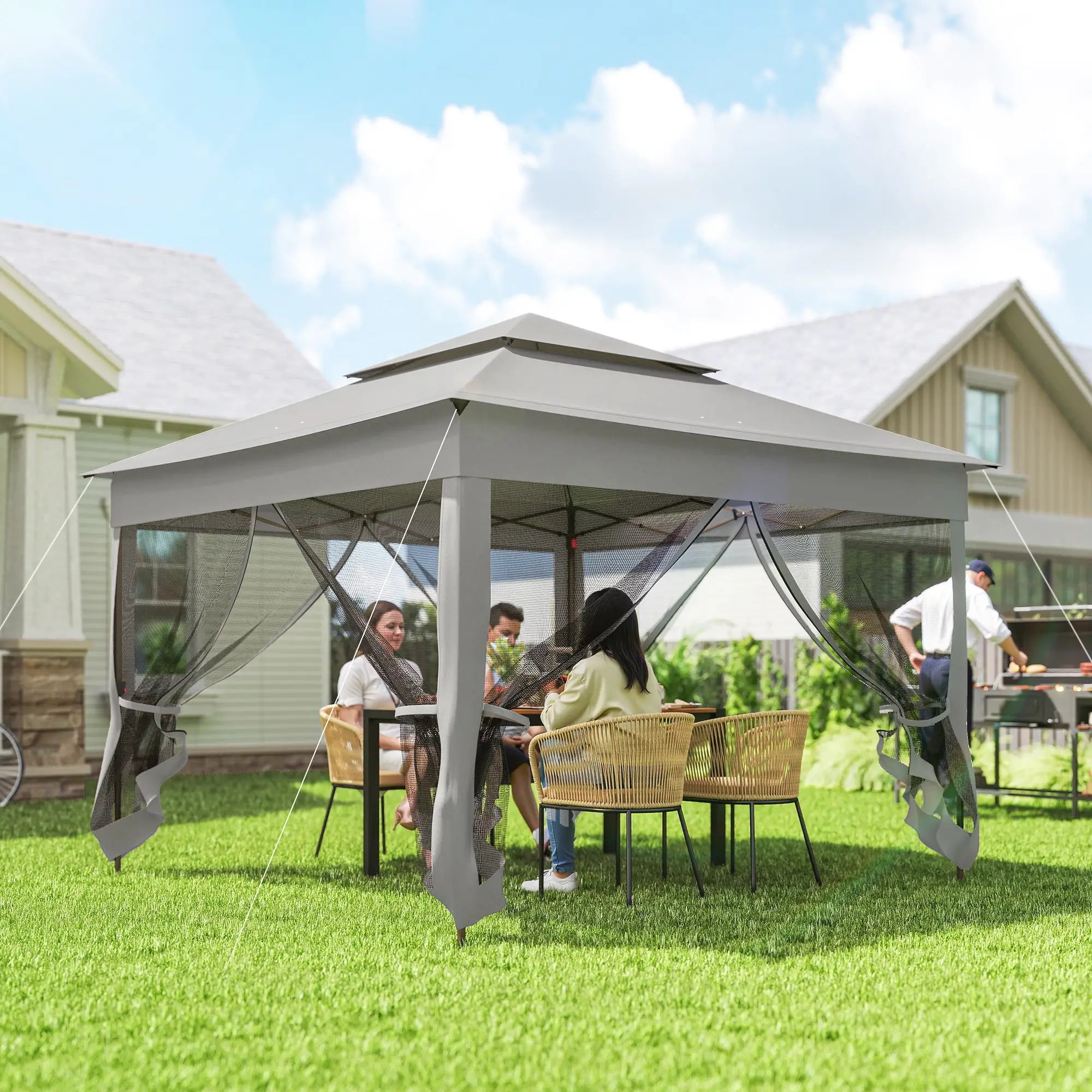 11' x 11' Pop Up Canopy Tent, Light Grey Pop Up Canopies at Gallery Canada