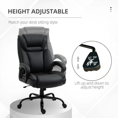 PU Leather Executive Office Chair, High Back, Adjustable Height, 400LBS, Black Executive & Manager Chairs at Gallery Canada