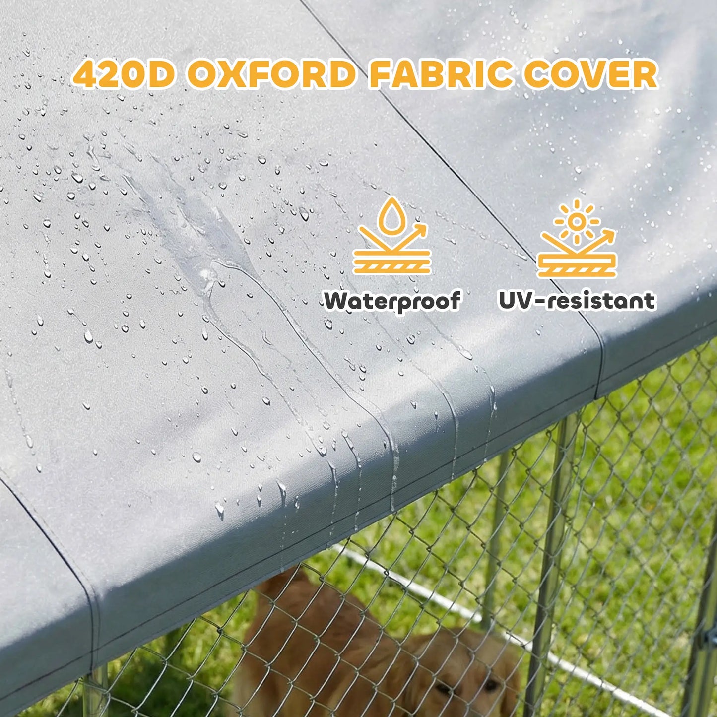 Heavy Duty Outdoor Dog Kennel, Waterproof Roof, 19.7' x 7.5' x 7.9' Dog Kennels at Gallery Canada