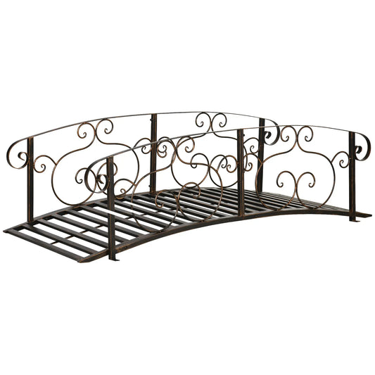 6FT Steel Garden Bridge, Decorative Arc Landscaping Bridge, Brown Garden Bridges Brown at Gallery Canada