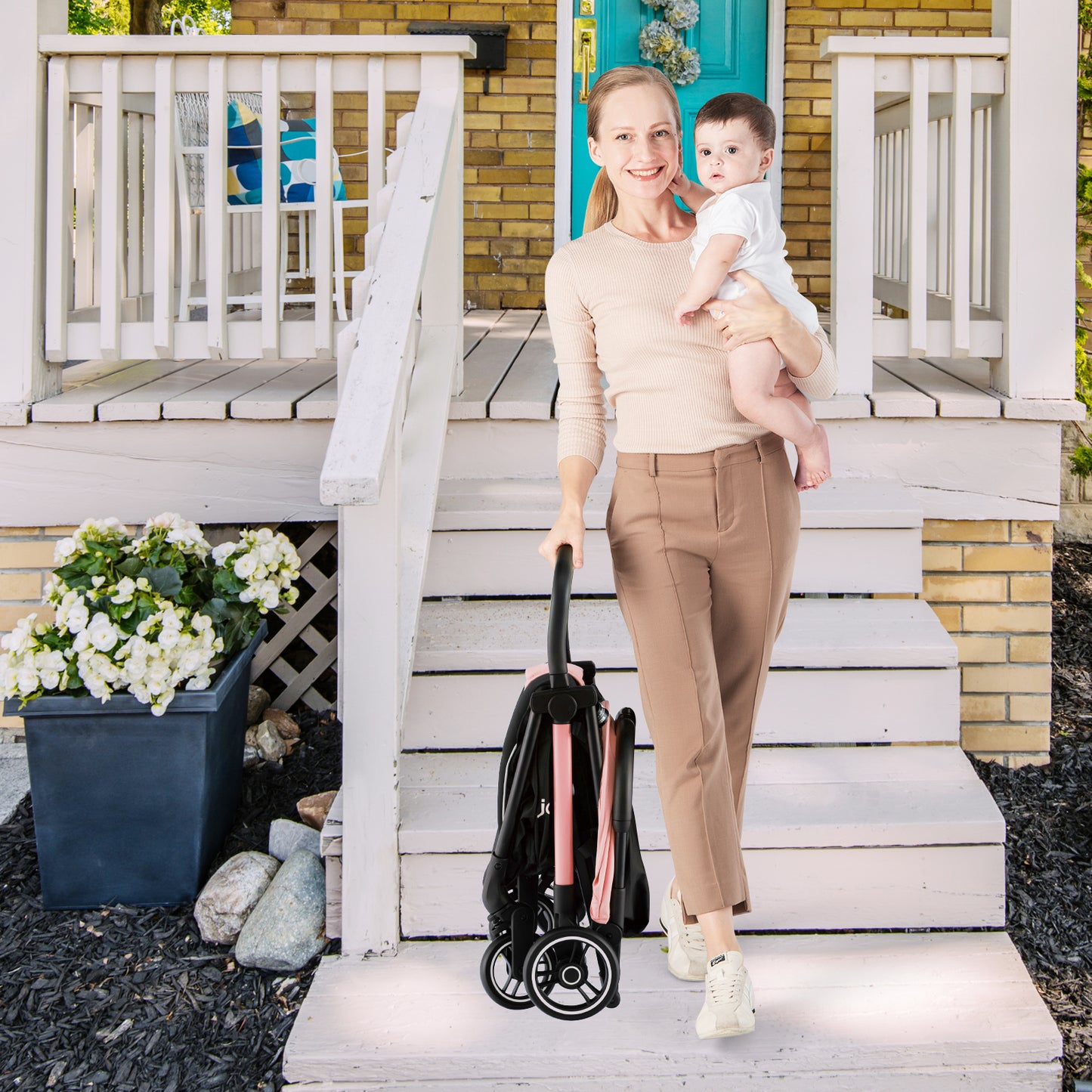 Portable Lightweight Stroller, Aluminum Frame, Pink Baby Strollers at Gallery Canada