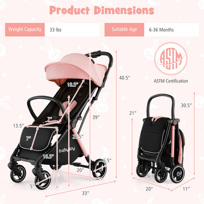 Portable Lightweight Stroller, Aluminum Frame, Pink Baby Strollers at Gallery Canada