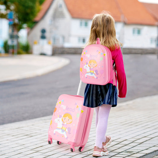 2 PCS Kid Luggage Set With Spinner Wheels, Pink Kids Luggage Pink at Gallery Canada