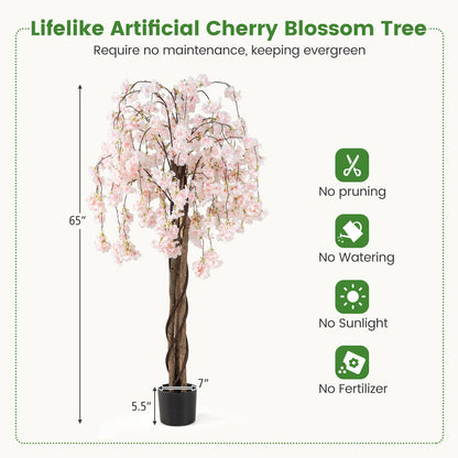5.5 FT Artificial Cherry Blossom Tree, Pink White Flowers, 2 Pack, White Faux Plants at Gallery Canada