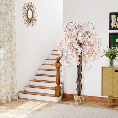 5.5 FT Artificial Cherry Blossom Tree, Pink White Flowers, 2 Pack, White Faux Plants at Gallery Canada