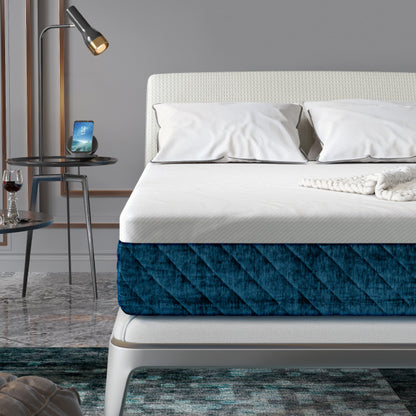 10 Inch Mattress, Queen Size, Jacquard Fabric Cover, White Mattresses at Gallery Canada