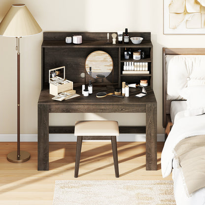 Modern Computer Desk With Hutch, Storage Shelves, Oak Computer Desks at Gallery Canada