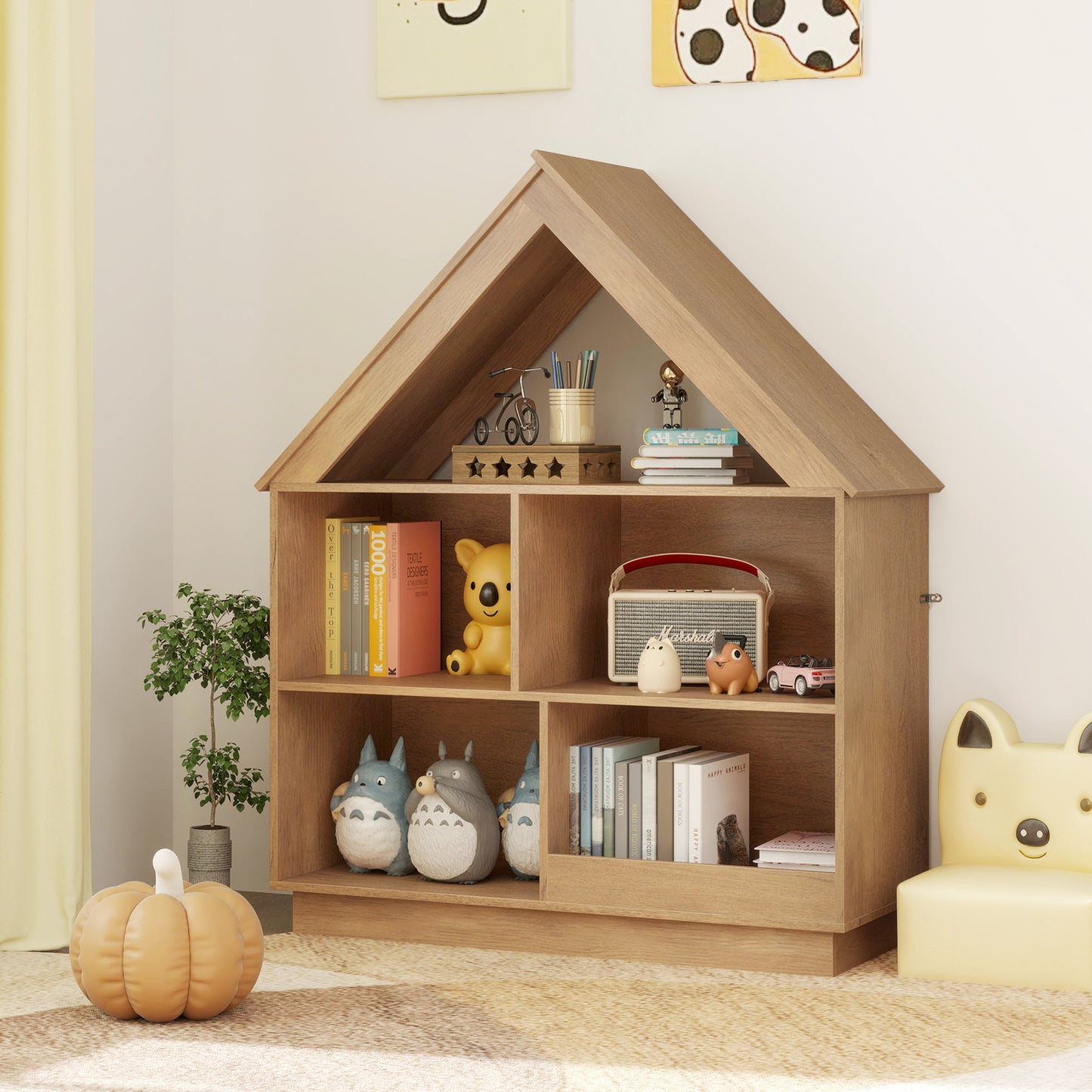 3-Tier House-Shaped Toy Storage Organizer, Natural Kids Storage at Gallery Canada