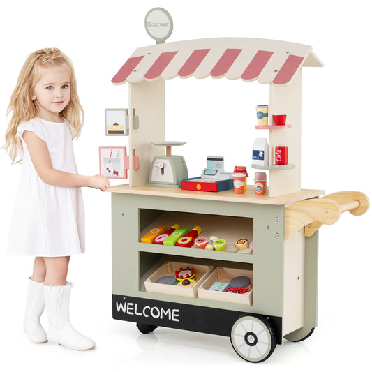 Toy Cart Play Set With POS Machine, Scale, Green Pretend Toys Green at Gallery Canada