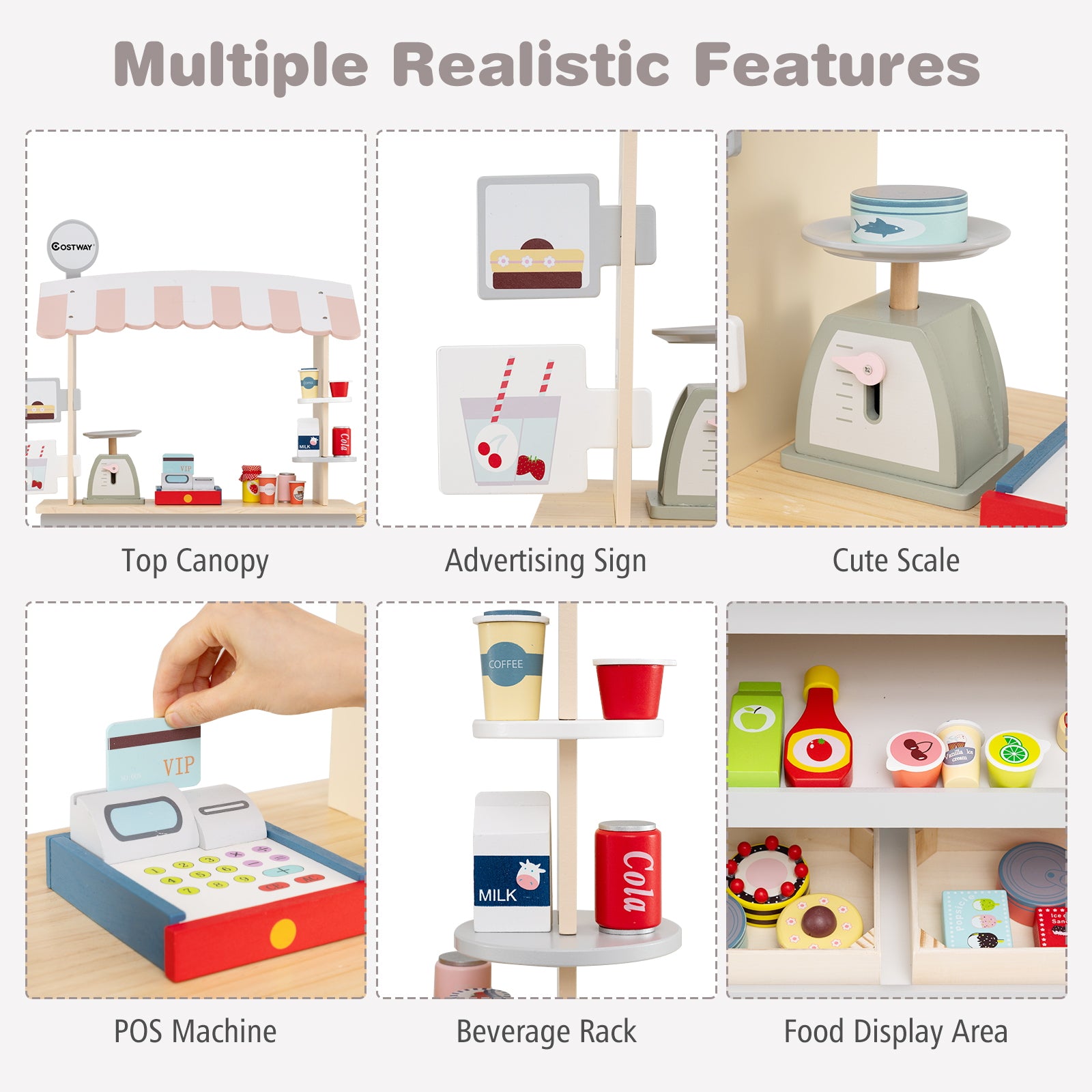 Toy Cart Play Set with POS Machine and Lovely Scale, Gray Pretend Toys at Gallery Canada