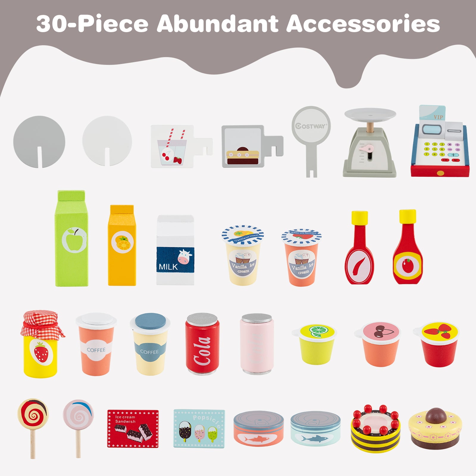 Toy Cart Play Set with POS Machine and Lovely Scale, Gray Pretend Toys at Gallery Canada