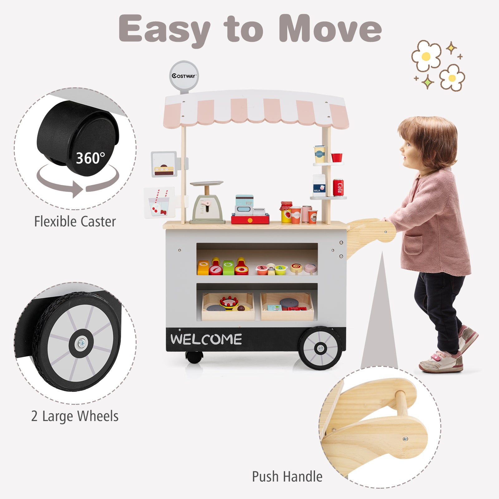Toy Cart Play Set with POS Machine and Lovely Scale, Gray Pretend Toys at Gallery Canada