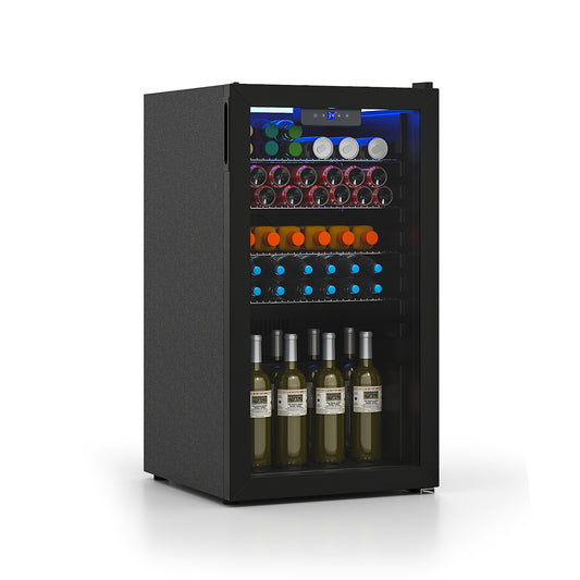 Beverage Refrigerator Cooler, Glass Door, Black Wine & Beverage Coolers Black at Gallery Canada