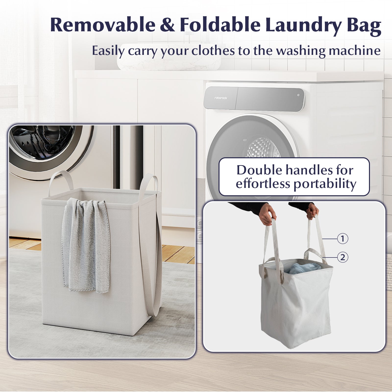 Double Tilt-Out Laundry Hamper Cabinet, 2 Drawers, Removable Bags, White Laundry Baskets at Gallery Canada