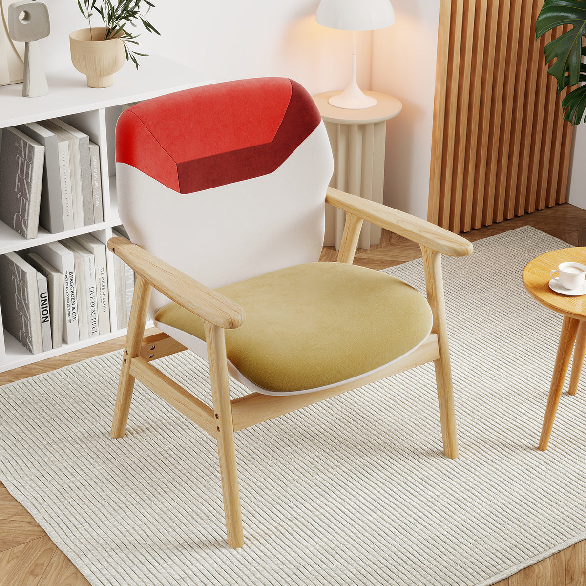 Modern Accent Chair Upholstered Side Armchair with Spacious Backrest Accent Chairs at Gallery Canada