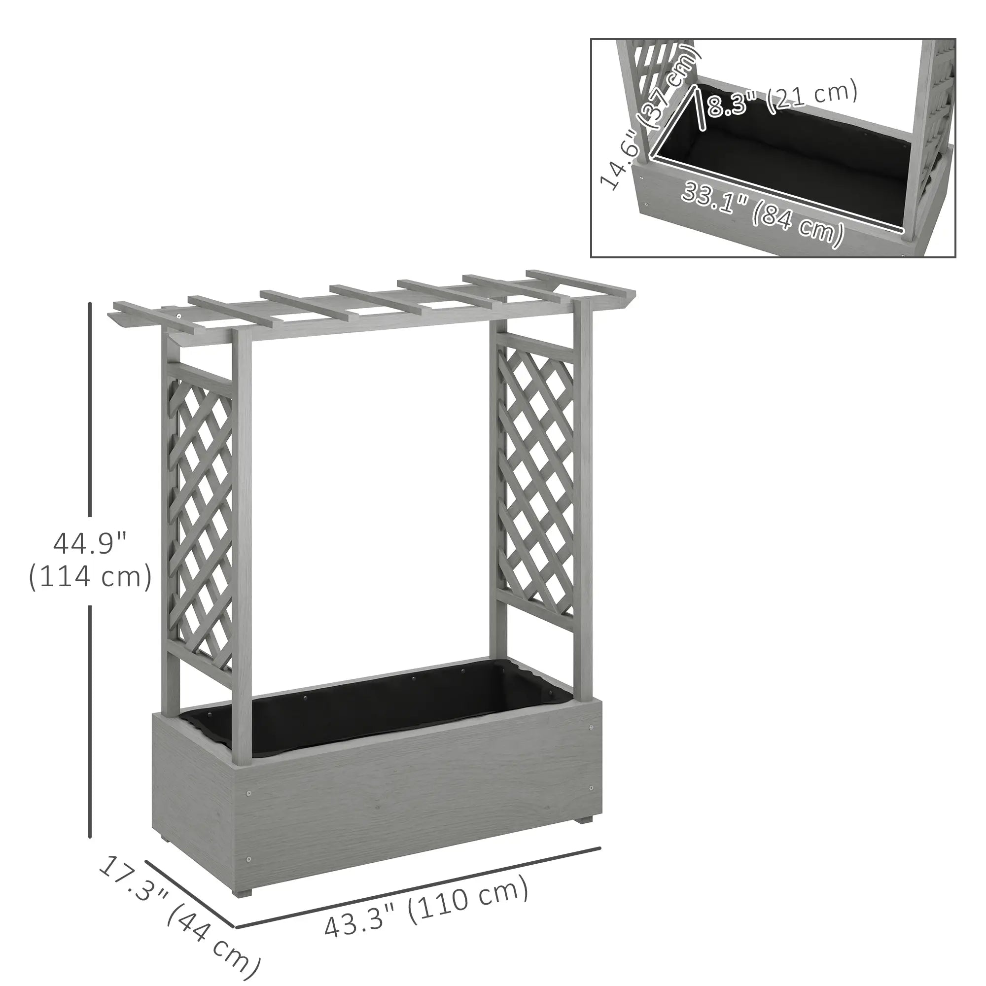 Wooden Raised Garden Bed with Trellis, Outdoor Planter Box, Drainage Holes Raised Garden Beds at Gallery Canada