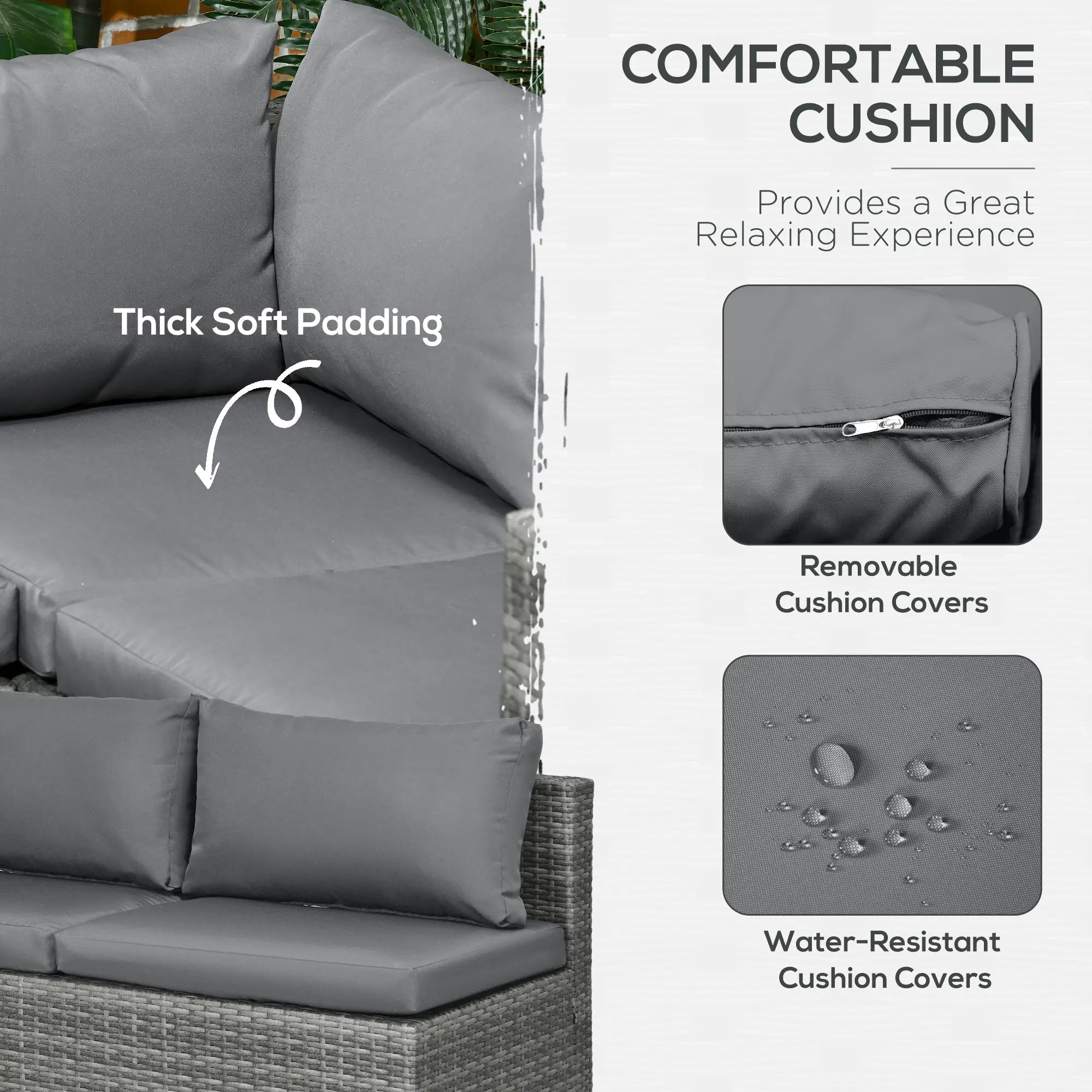3 Pc Rattan Wicker Outdoor Conversation Set With Loveseats, Coffee Table, Grey Patio Furniture Sets at Gallery Canada