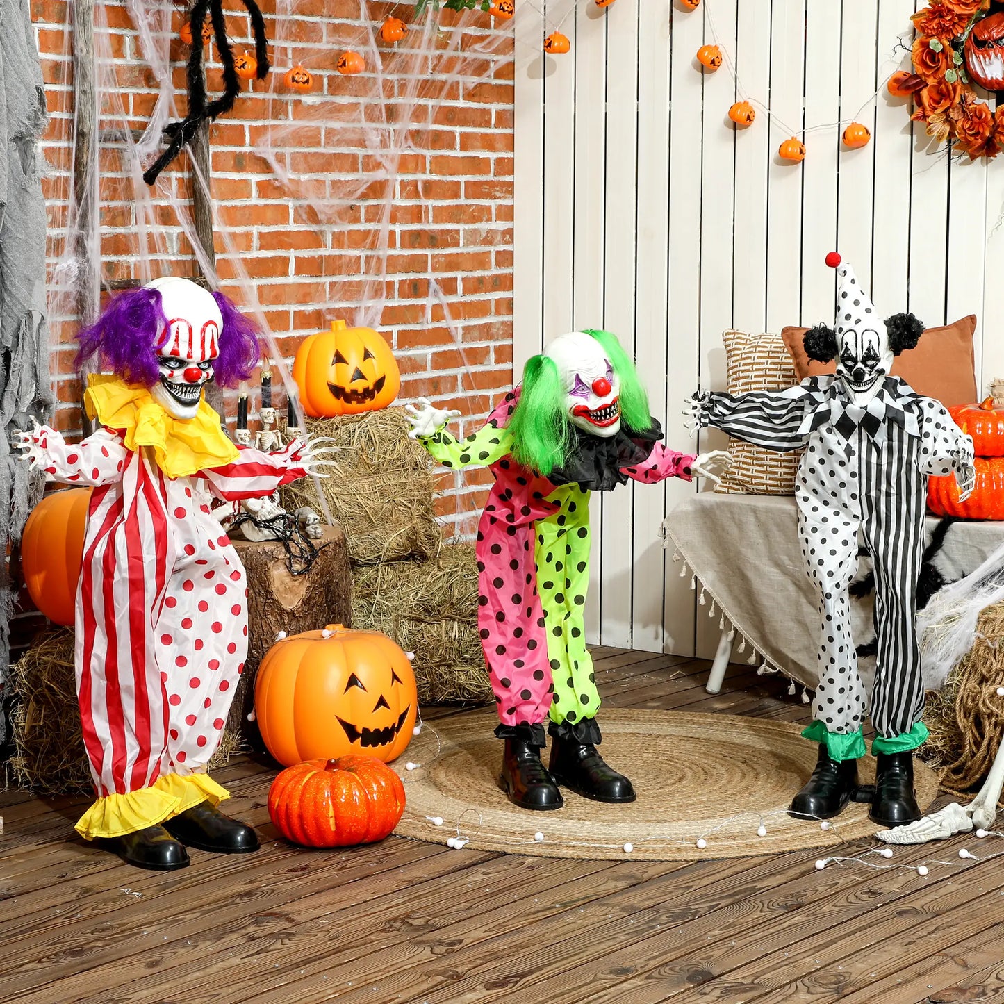 Life Size Animated Clown, Sound Activated, Red Halloween Decorations at Gallery Canada