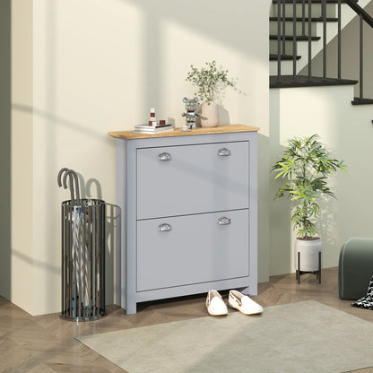 Shoe Cabinet, 2 Flip Drawers, Adjustable Shelves, 12 Pair, Grey Shoe Storage Cabinets & Racks at Gallery Canada