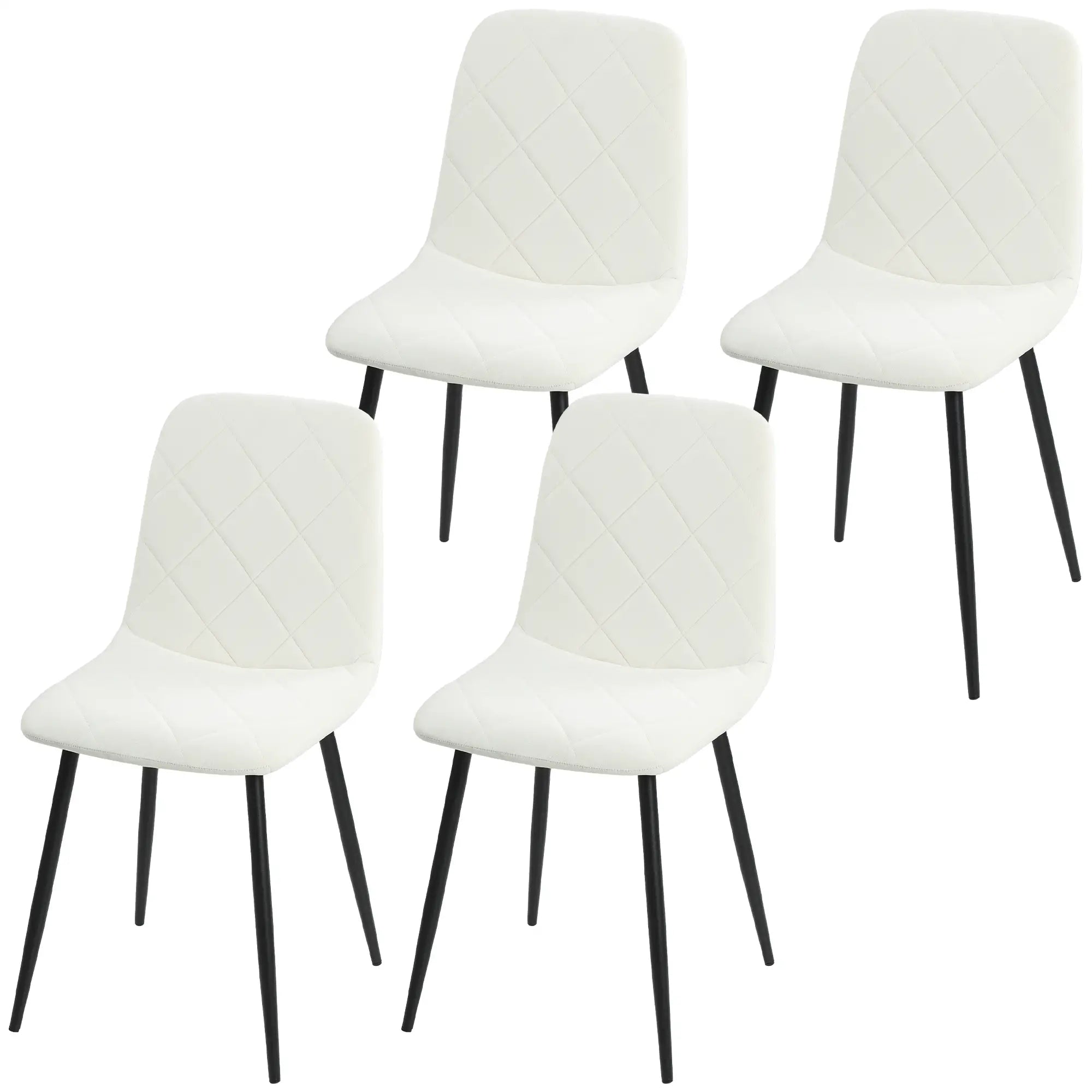 Upholstered Dining Chairs Set of 4, Steel Legs, Cream Bar Stools Cream at Gallery Canada