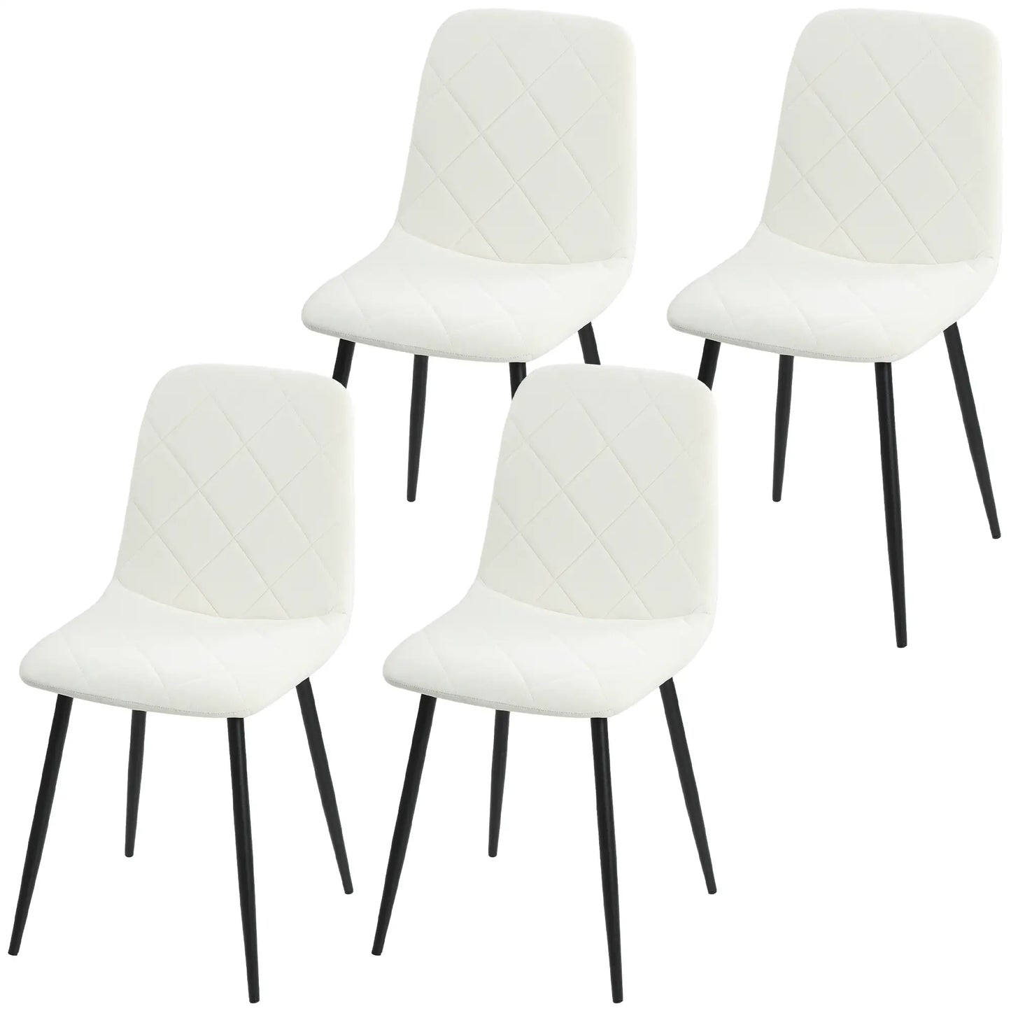 Upholstered Dining Chairs Set of 4, Steel Legs, Cream Bar Stools Cream at Gallery Canada