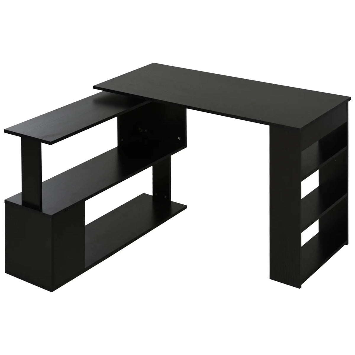 L Shaped Desk, 360° Rotating Corner, Computer Writing Table, Black Writing Desks at Gallery Canada